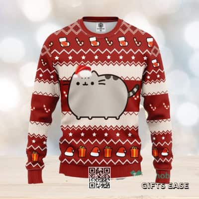 Red Pusheen Ugly Christmas Sweater Xmas Gift