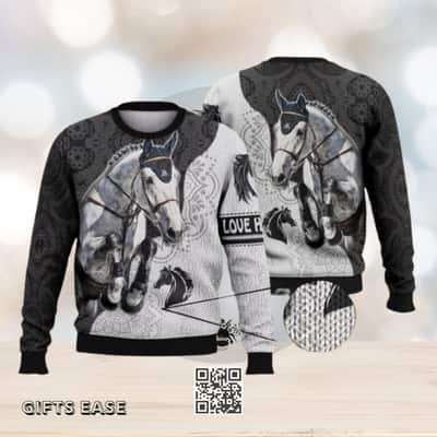 Horse Love Ugly Christmas Sweater