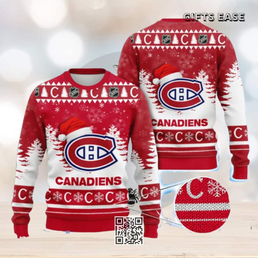 NHL Montreal Canadiens Ugly Christmas Sweater Snowflake