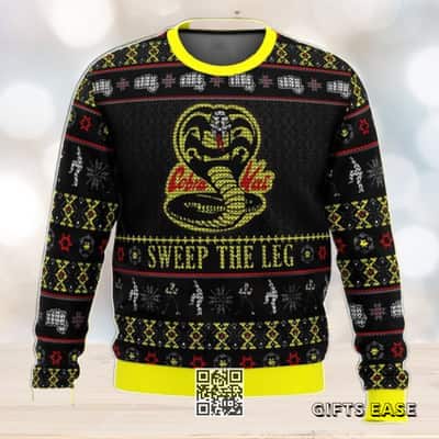 Cobra Kai Ugly Christmas Sweater Sweep The Leg