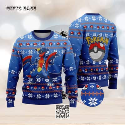 Blue Garchomp Ugly Christmas Sweater