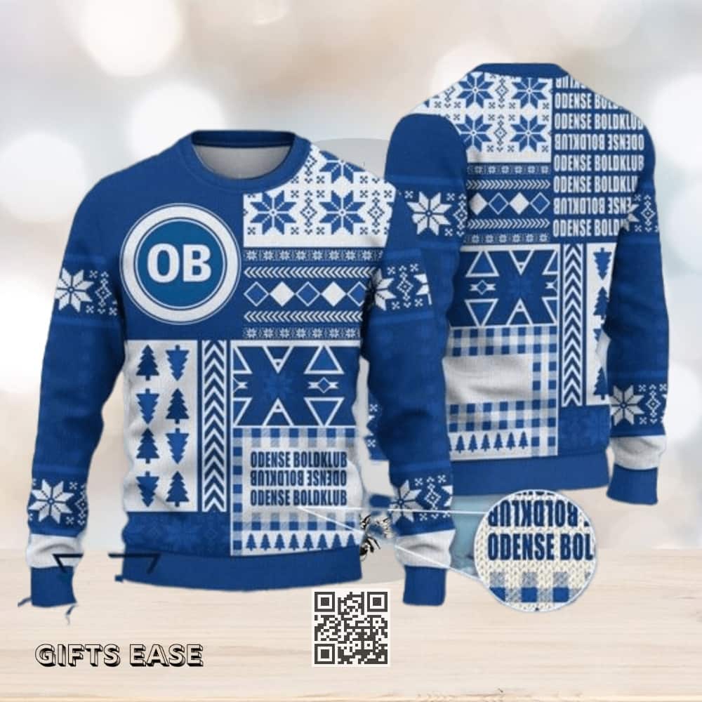 Blue Odense Boldklub Ugly Christmas Sweater Blue Odense Boldklub Ugly Christmas Sweater