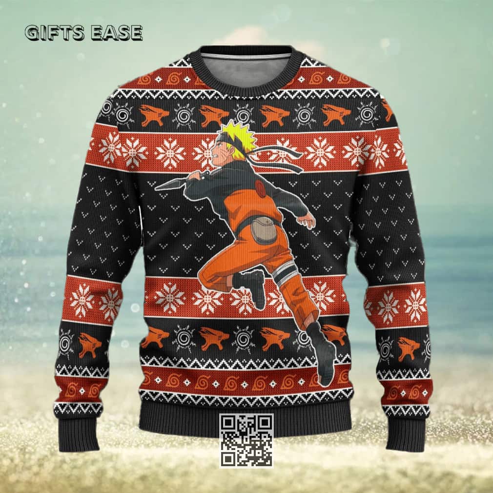 Naruto Uzumaki Ugly Christmas Sweater Winter Gift Snowflake Pattern Naruto Uzumaki Ugly Christmas Sweater Winter Gift Snowflake Pattern