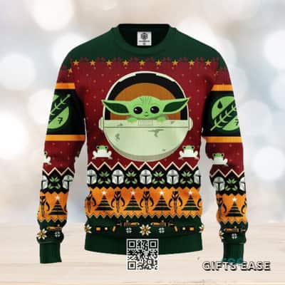 Baby Yoda Star Wars Ugly Christmas Sweater The Mandalorian Boba Fett