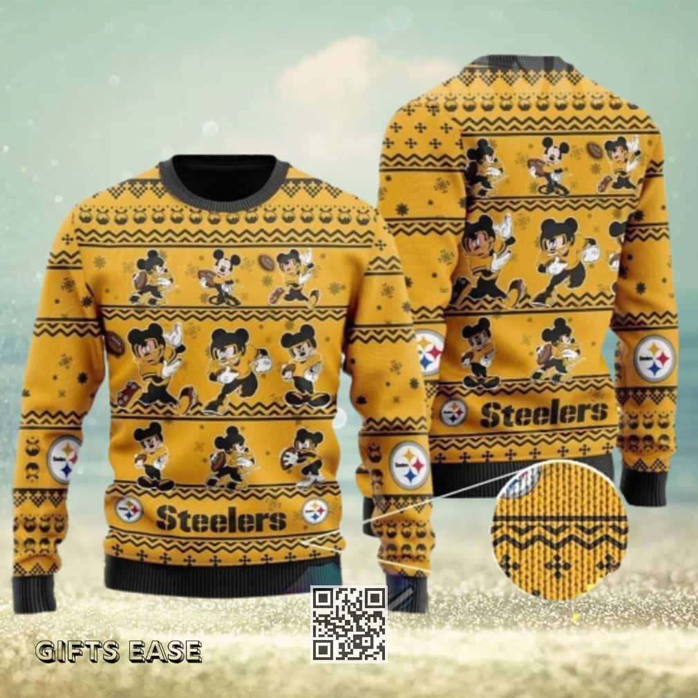 NFL Pittsburgh Steelers Mickey Mouse Disney Ugly Christmas Sweater NFL Pittsburgh Steelers Mickey Mouse Disney Ugly Christmas Sweater