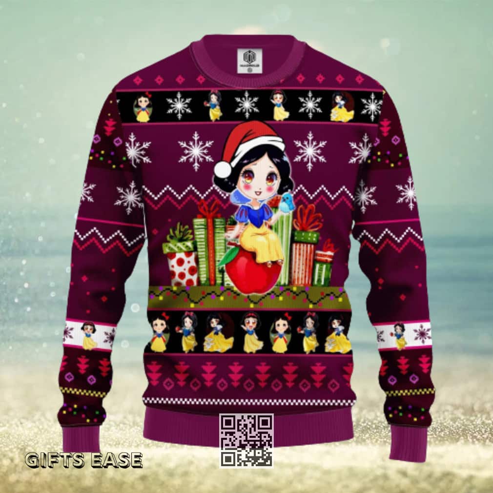 Purple Snow White Ugly Christmas Sweater Purple Snow White Ugly Christmas Sweater