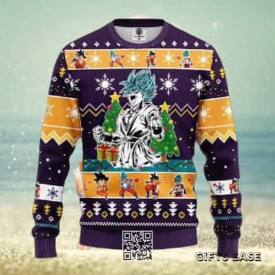 Purple Goku Blue Dragon Ball Ugly Christmas Sweater