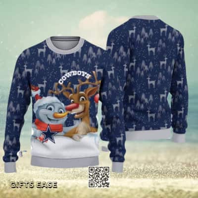 NFL Dallas Cowboys Snowman Reindeer Ugly Christmas Sweater