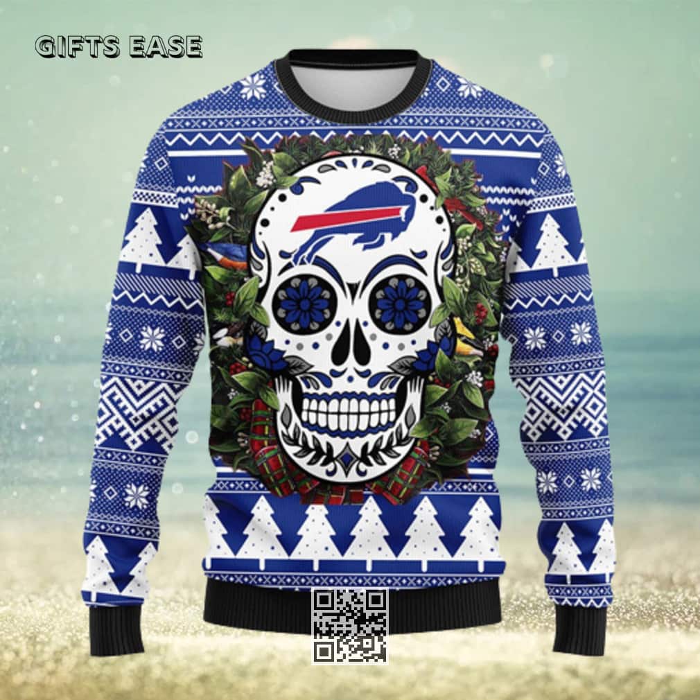 NFL Buffalo Bills Ugly Christmas Sweater Skull Flower NFL Buffalo Bills Ugly Christmas Sweater Skull Flower