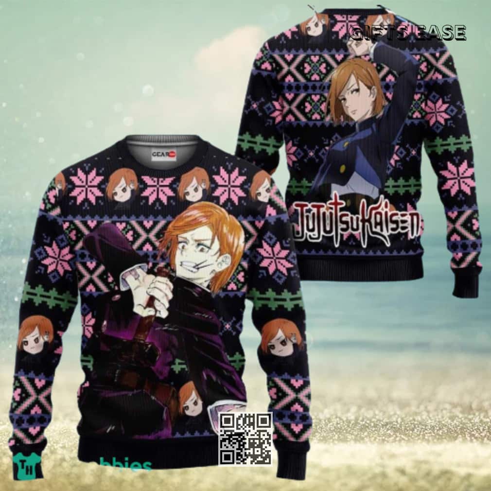 Nobara Kugisaki Ugly Christmas Sweater Snowflake Pattern Nobara Kugisaki Ugly Christmas Sweater Snowflake Pattern