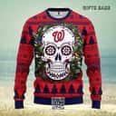 MLB Washington Nationals Ugly Christmas Sweater Skull Flower