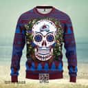 NHL Colorado Avalanche Ugly Christmas Sweater Skull Flower