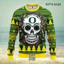 NCAA Oregon Ducks Ugly Christmas Sweater Skull Flower