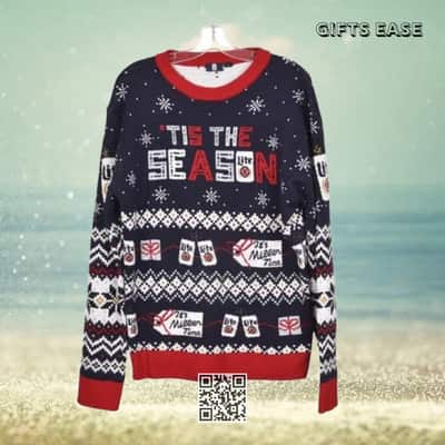 Miller Lite Beer Ugly Christmas Sweater Tis The Season