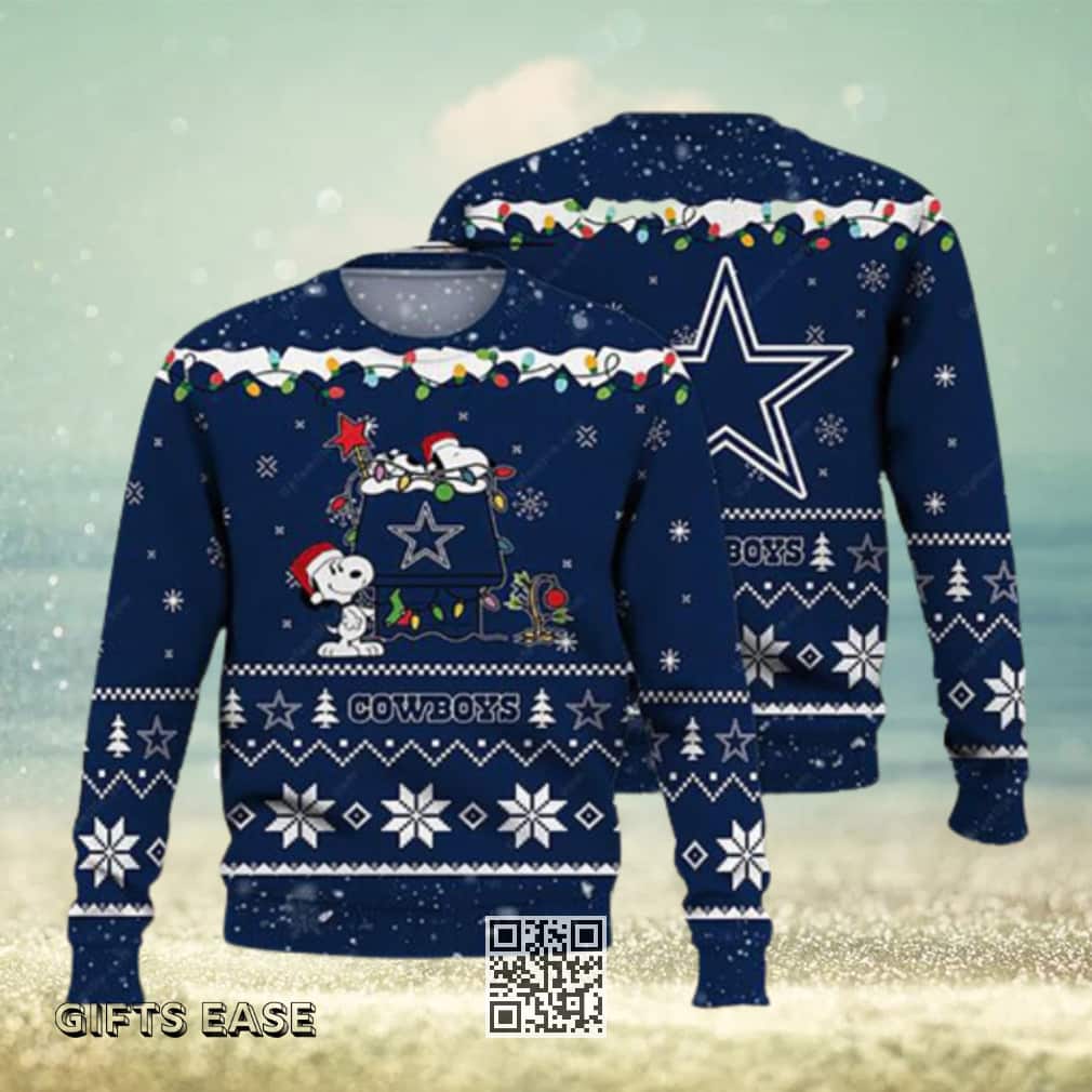 Blue Snoopy NFL Dallas Cowboys Ugly Christmas Sweater Blue Snoopy NFL Dallas Cowboys Ugly Christmas Sweater