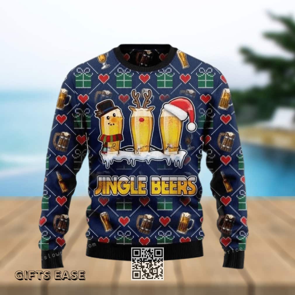 Jingle Beers Reindeer Ugly Christmas Sweater Jingle Beers Reindeer Ugly Christmas Sweater