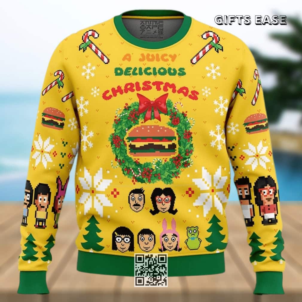 Bob’s Burgers Ugly Christmas Sweater A Juicy Delicious Christmas Bob’s Burgers Ugly Christmas Sweater A Juicy Delicious Christmas