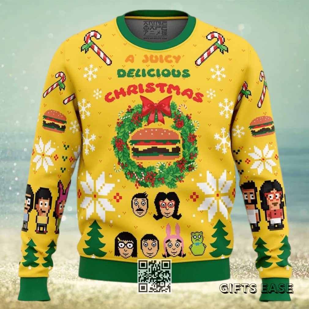 Bob’s Burgers Ugly Christmas Sweater A Juicy Delicious Christmas Bob’s Burgers Ugly Christmas Sweater A Juicy Delicious Christmas