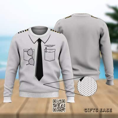 White Pilot Ugly Christmas Sweater