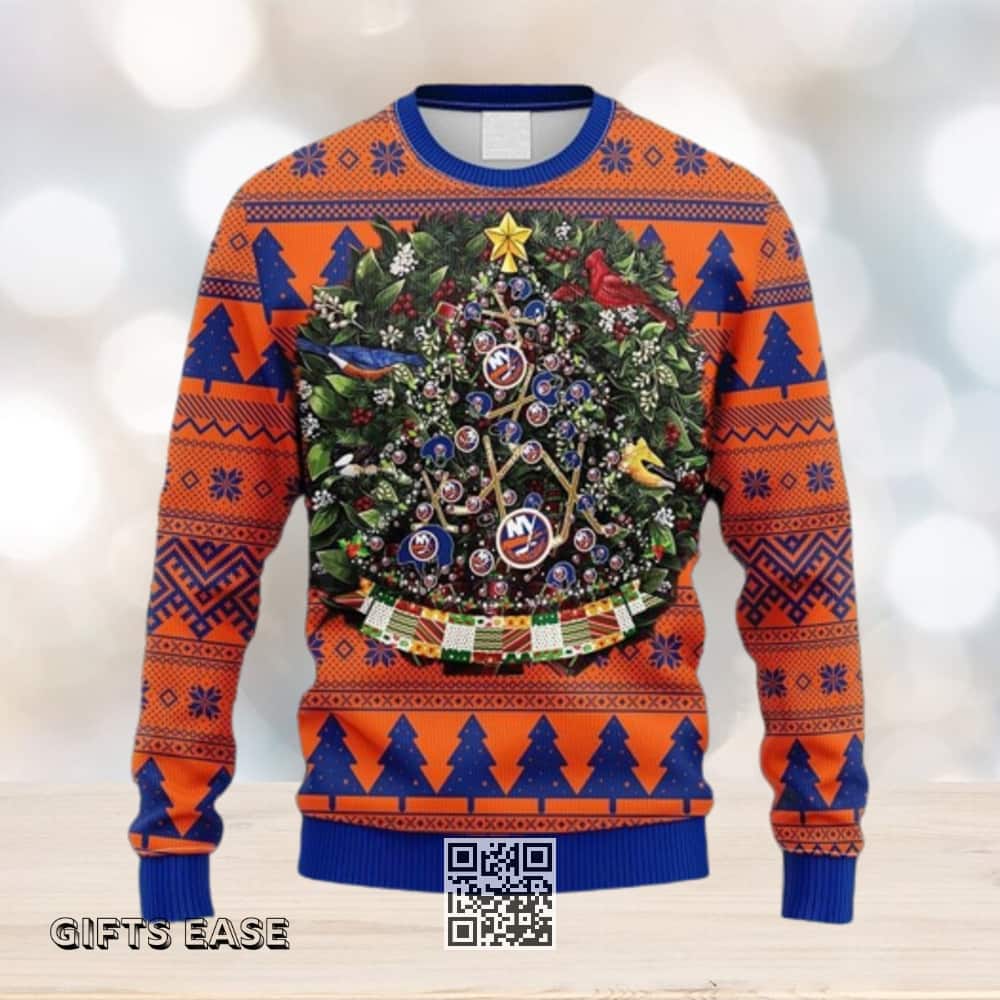 NHL New York Islanders Ugly Christmas Sweater Tree Ball NHL New York Islanders Ugly Christmas Sweater Tree Ball