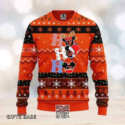 MLB Baltimore Orioles Ugly Christmas Sweater Mickey HoHoHo MLB Baltimore Orioles Ugly Christmas Sweater Mickey HoHoHo
