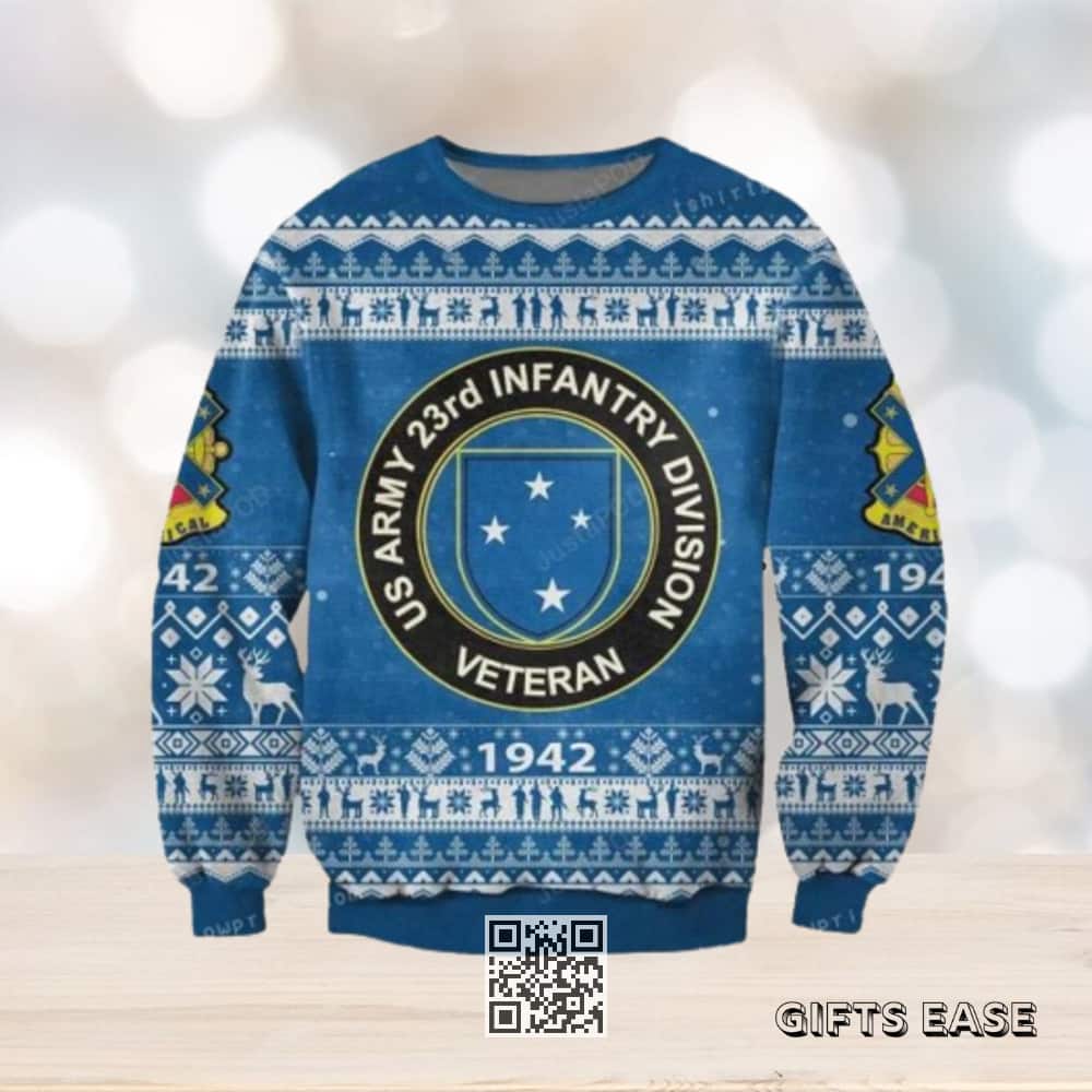 Blue Army Veteran Ugly Christmas Sweater Winter Gift Blue Army Veteran Ugly Christmas Sweater Winter Gift