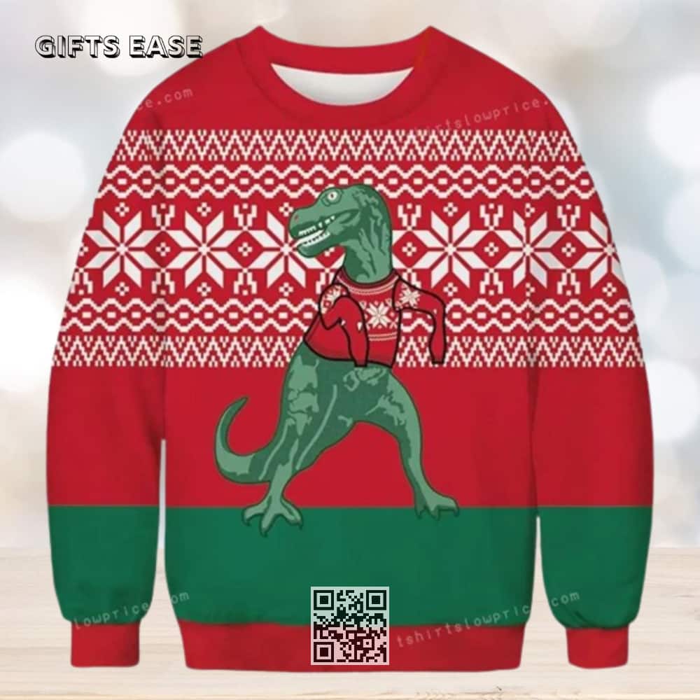 Funny Apiidoo Dinosaur Ugly Christmas Sweater Funny Apiidoo Dinosaur Ugly Christmas Sweater