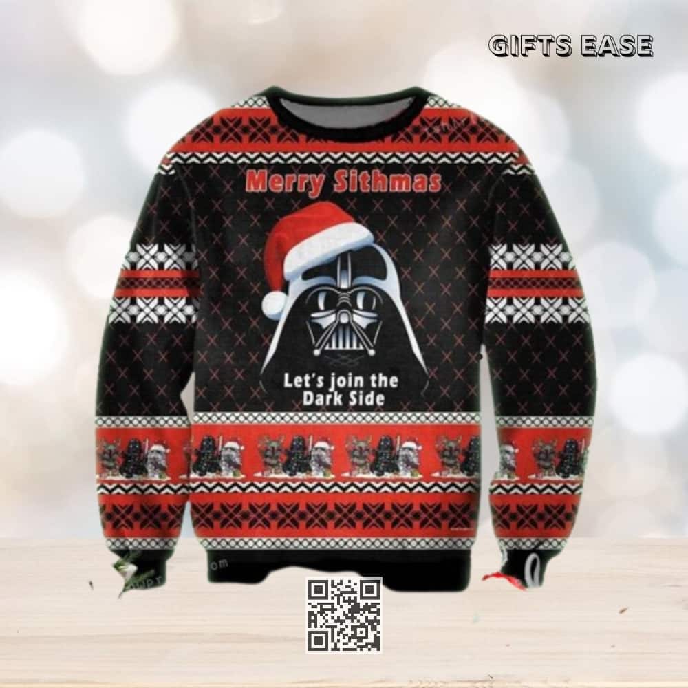 Darth Vader Ugly Christmas Sweater Merry Sithmas Let’s Join The Dark Side