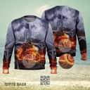Cool Fire Burning Motorcycle Biker Ugly Christmas Sweater Cool Fire Burning Motorcycle Biker Ugly Christmas Sweater