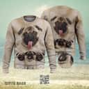Cute Pug Face Ugly Christmas Sweater