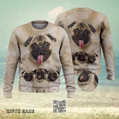 Cute Pug Face Ugly Christmas Sweater
