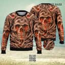 Fire Skull Ugly Christmas Sweater Winter Gift Fire Skull Ugly Christmas Sweater Winter Gift