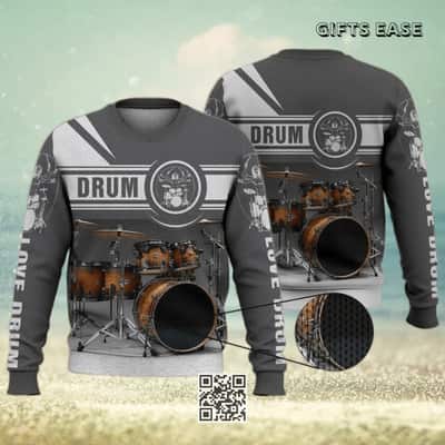 Grey Drum Ugly Christmas Sweater