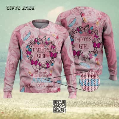 Pink Daddy&rsquo;s Girl Ugly Christmas Sweater I Used To Be His Angel