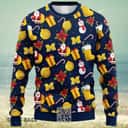 NCAA Christmas Michigan Wolverines Ugly Christmas Sweater Santa Claus Snowman