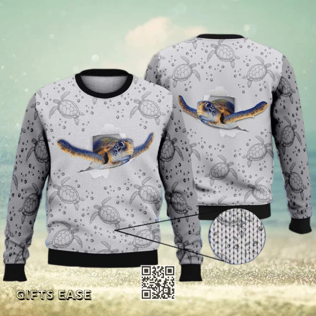 Cute Colorful Turtle Ugly Christmas Sweater Cute Colorful Turtle Ugly Christmas Sweater