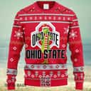 Red NCAA Ohio State Buckeyes Ugly Christmas Sweater Funny Grinch