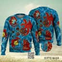 Blue Dragon Dice Ugly Christmas Sweater