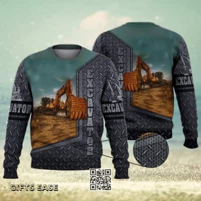 Excavator Ugly Christmas Sweater Winter Gift
