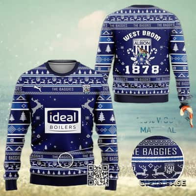 Navy Blue West Bromwich Albion F.C. Ugly Christmas Sweater