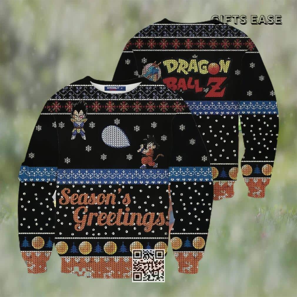 Dragonball Z Ugly Christmas Sweater Season's Greetings Dragonball Z Ugly Christmas Sweater Season's Greetings