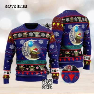 Baby Yoda Star Wars To The Moon And Back Ugly Christmas Sweater