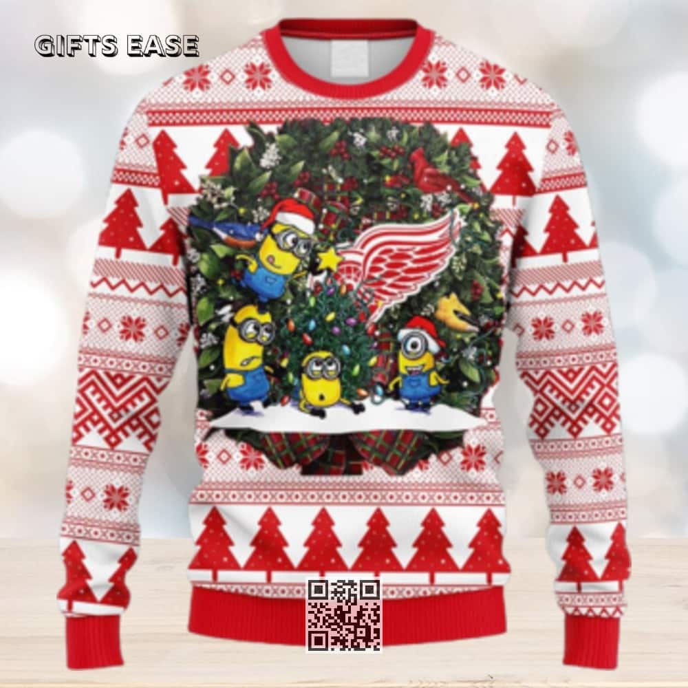 NHL Detroit Red Wings Ugly Christmas Sweater Minion