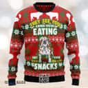Bulldog Ugly Christmas Sweater They See You When You're Eating They Know When You Have Snacks
