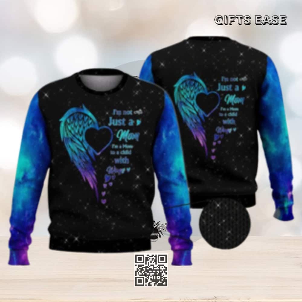 Mom To A Child With Wings Ugly Christmas Sweater Mom To A Child With Wings Ugly Christmas Sweater