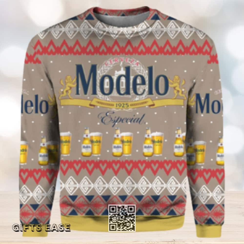 Vintage Modelo Especial Beer Ugly Christmas Sweater