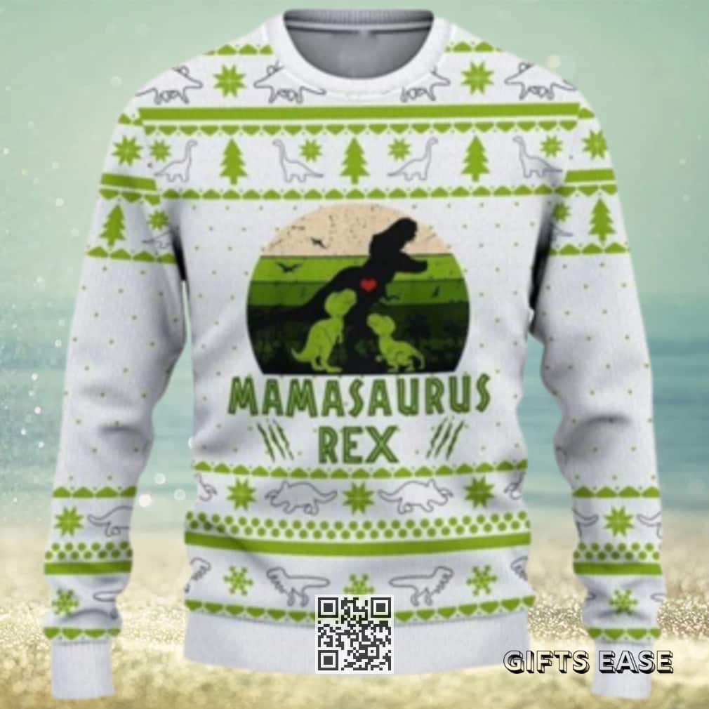 White Mamasaurus Rex Ugly Christmas Sweater White Mamasaurus Rex Ugly Christmas Sweater