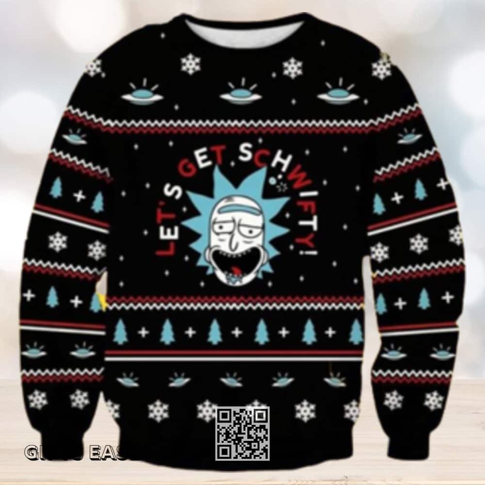 Black Rick And Morty Ugly Christmas Sweater Let Get Schwifty Black Rick And Morty Ugly Christmas Sweater Let Get Schwifty