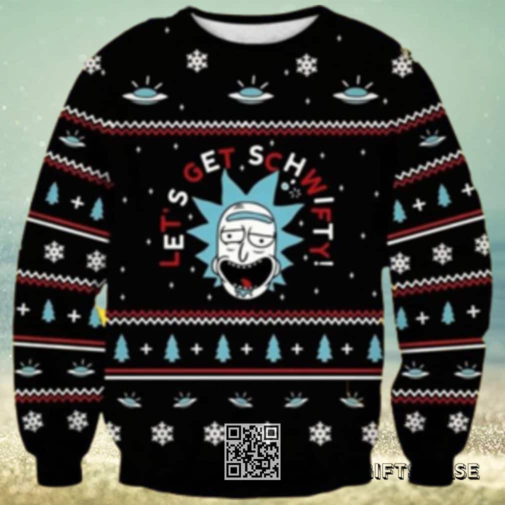 Black Rick And Morty Ugly Christmas Sweater Let Get Schwifty Black Rick And Morty Ugly Christmas Sweater Let Get Schwifty