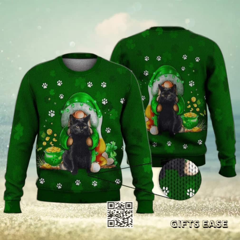 Green Irish And Meow Ugly Christmas Sweater Green Irish And Meow Ugly Christmas Sweater